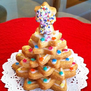 árbol navideño de galletas